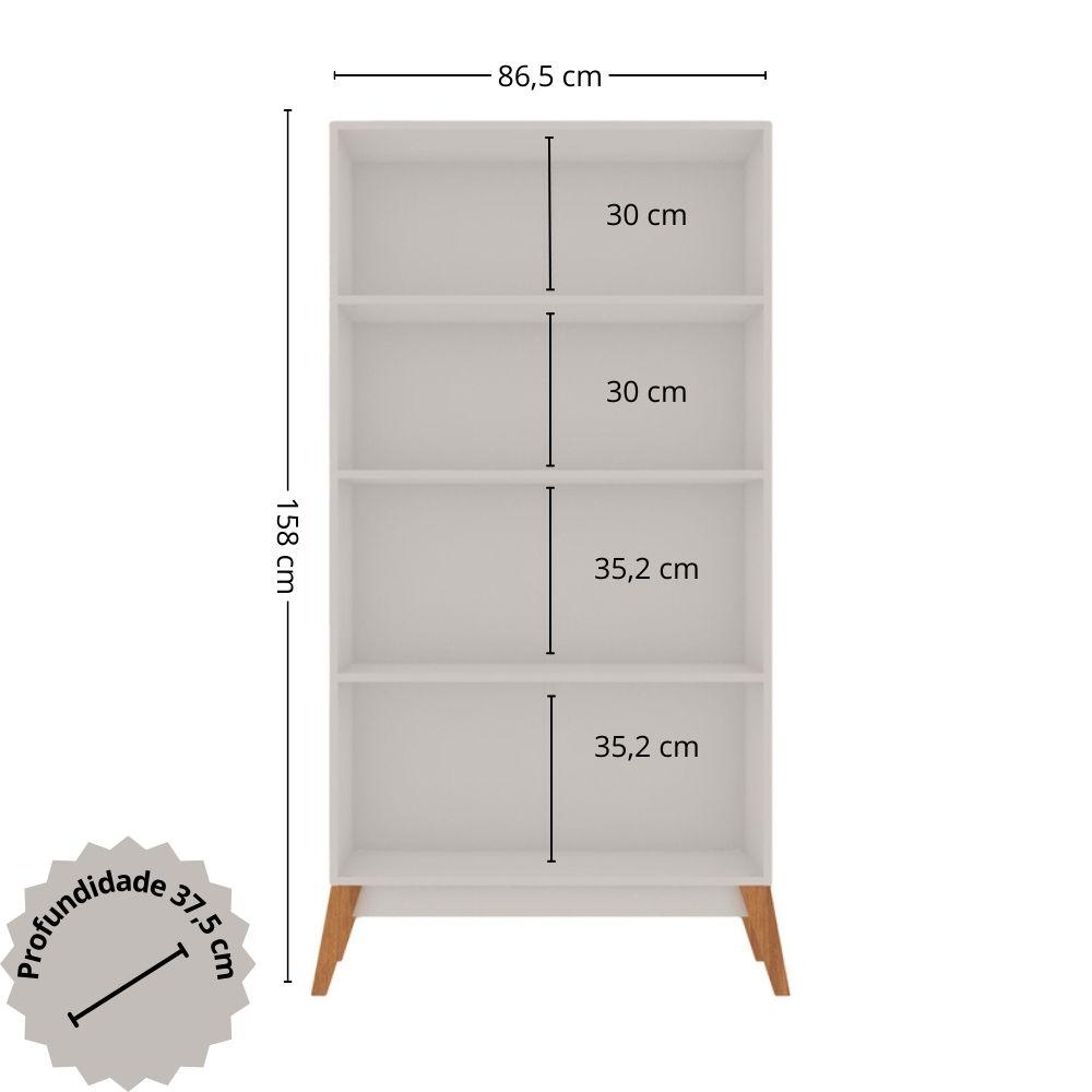 Cristaleira 2 Portas De Vidro Canelado Branco genialflex