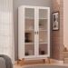 Cristaleira 2 Portas De Vidro Canelado Branco genialflex