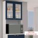 Cristaleira Genialflex Iluminata 4 Portas Forno Branco Azul