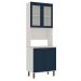 Cristaleira Genialflex Iluminata 4 Portas Forno Branco Azul