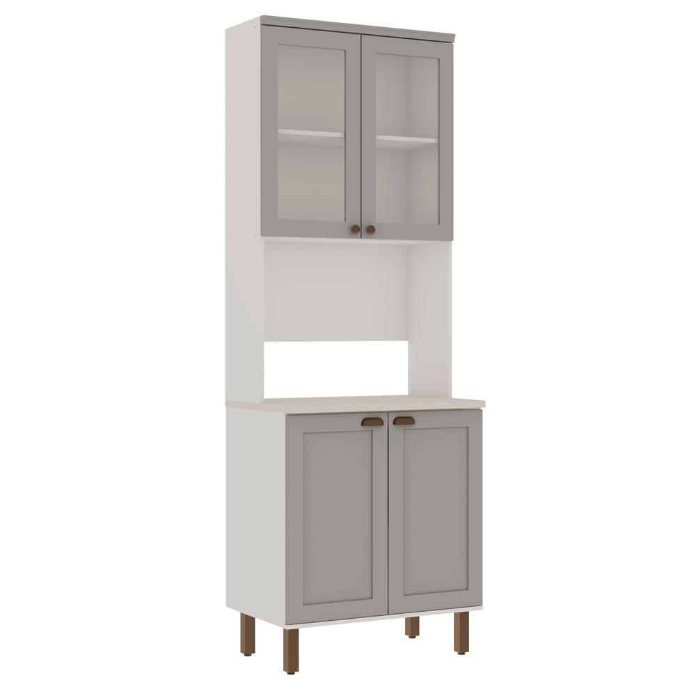 Cristaleira Genialflex Iluminata 4 Portas Forno Branco Fendi