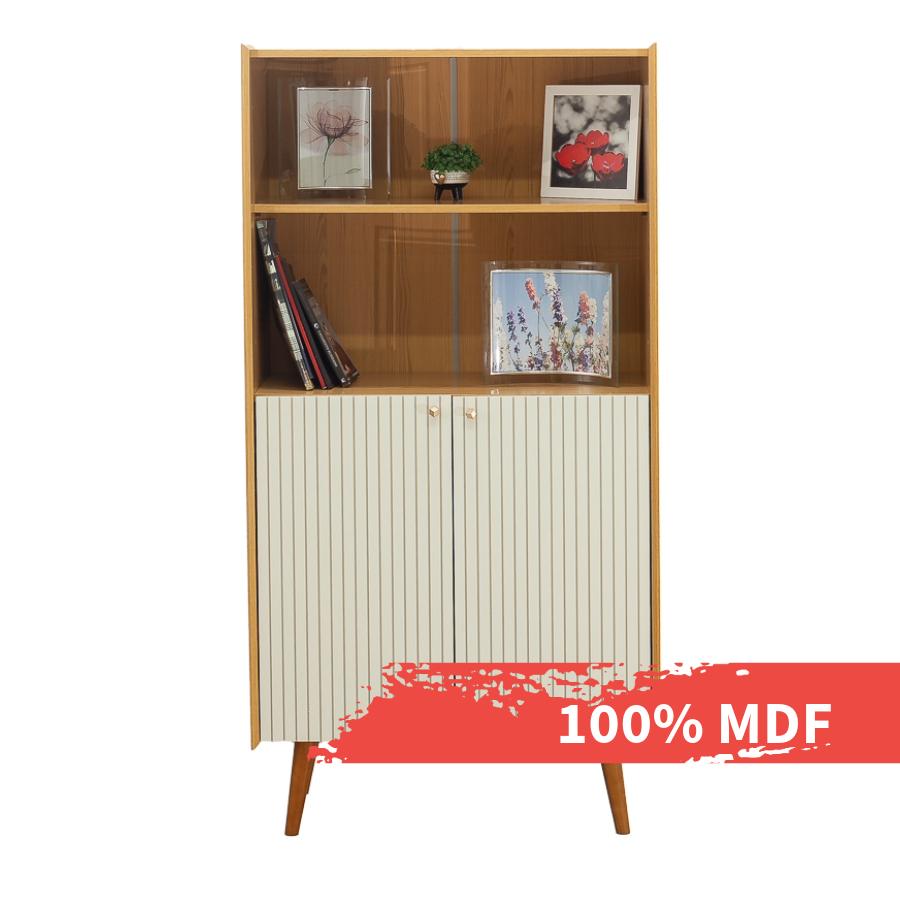 Estante Livreiro Genialflex Vértice 2 Portas Cinamomo White Laca
