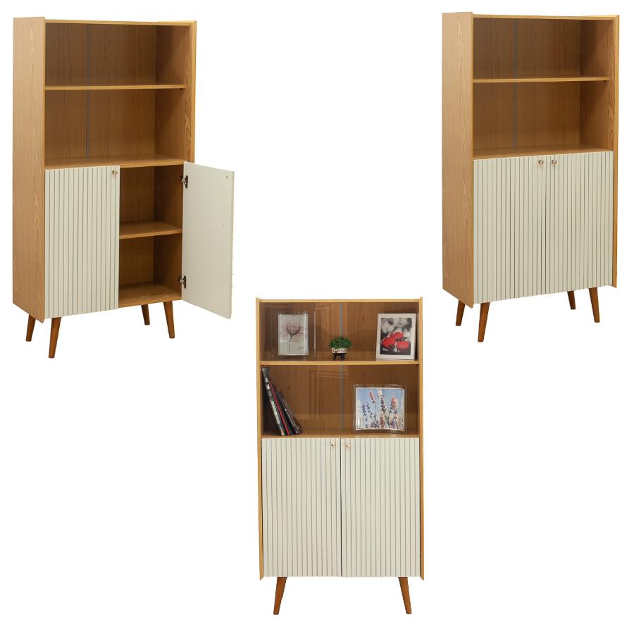 Estante Livreiro Genialflex Vértice 2 Portas Cinamomo White Laca