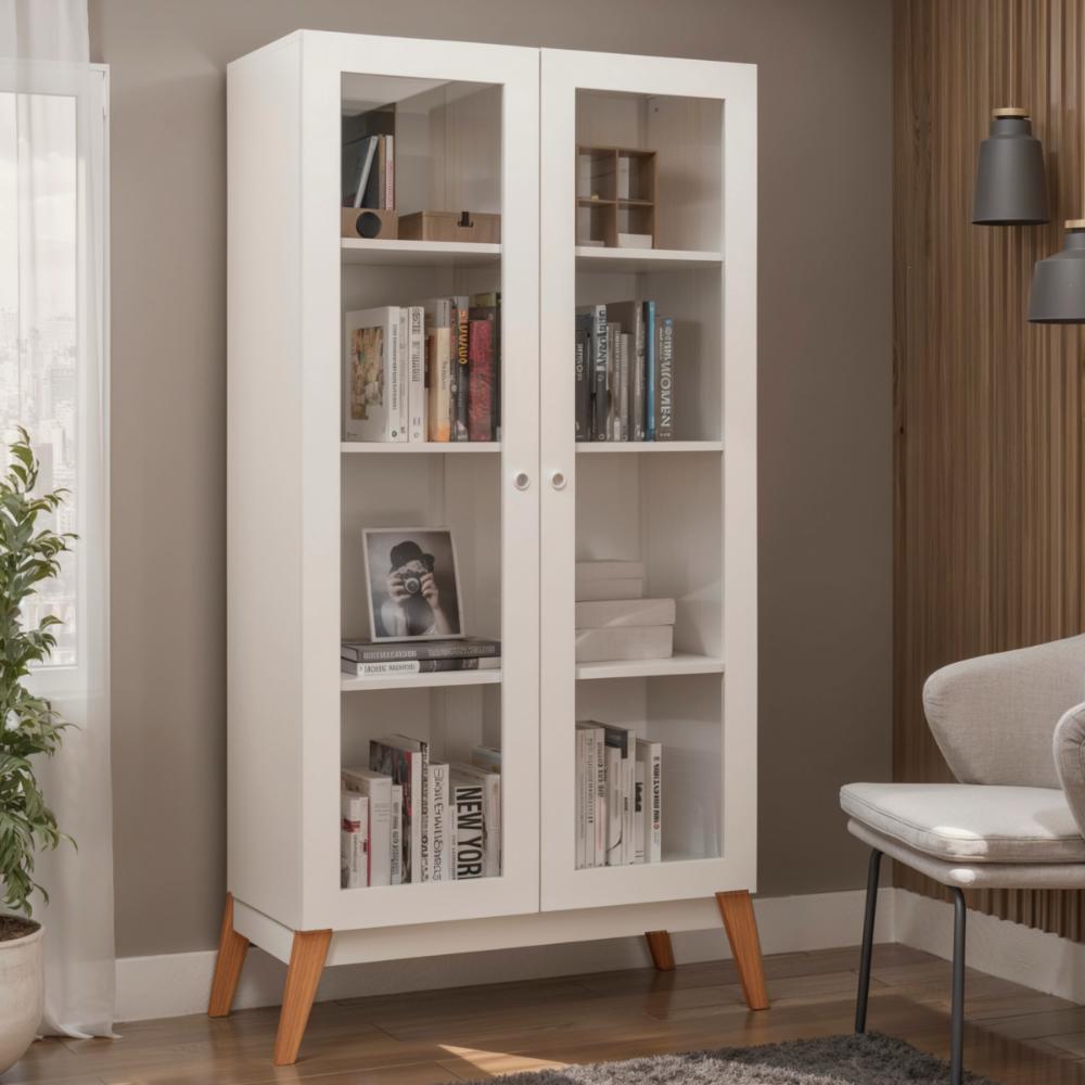 Estante Livros Genialflex Jamaica 2 Portas de Vidro Branco