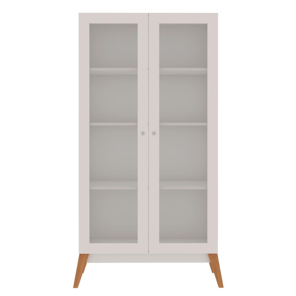 Estante Livros Genialflex Jamaica 2 Portas de Vidro Branco