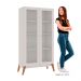 Estante Livros Genialflex Jamaica 2 Portas de Vidro Branco