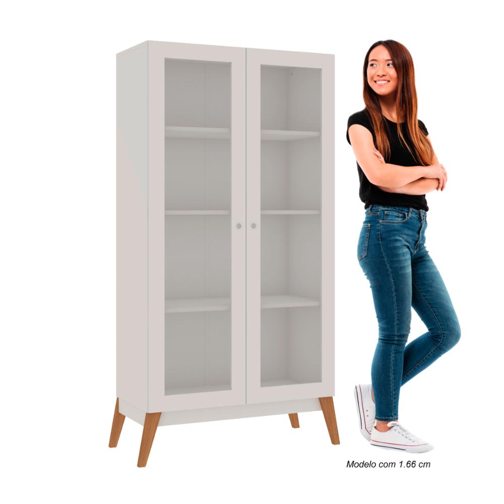 Estante Livros Genialflex Jamaica 2 Portas de Vidro Branco