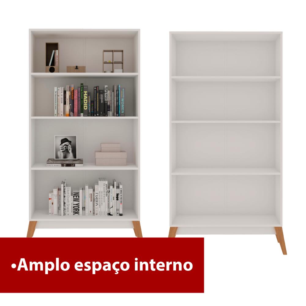 Estante Livros Genialflex Jamaica 2 Portas de Vidro Branco