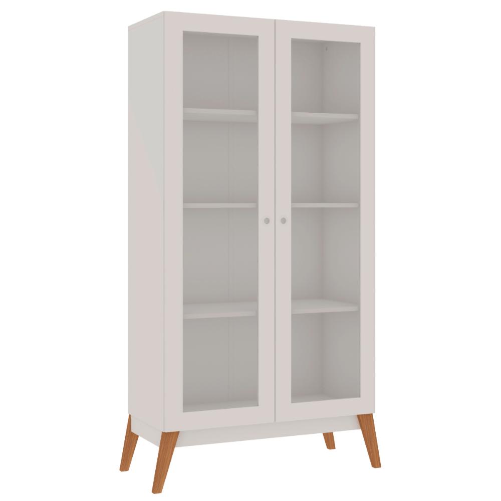 Estante Livros Genialflex Jamaica 2 Portas de Vidro Branco