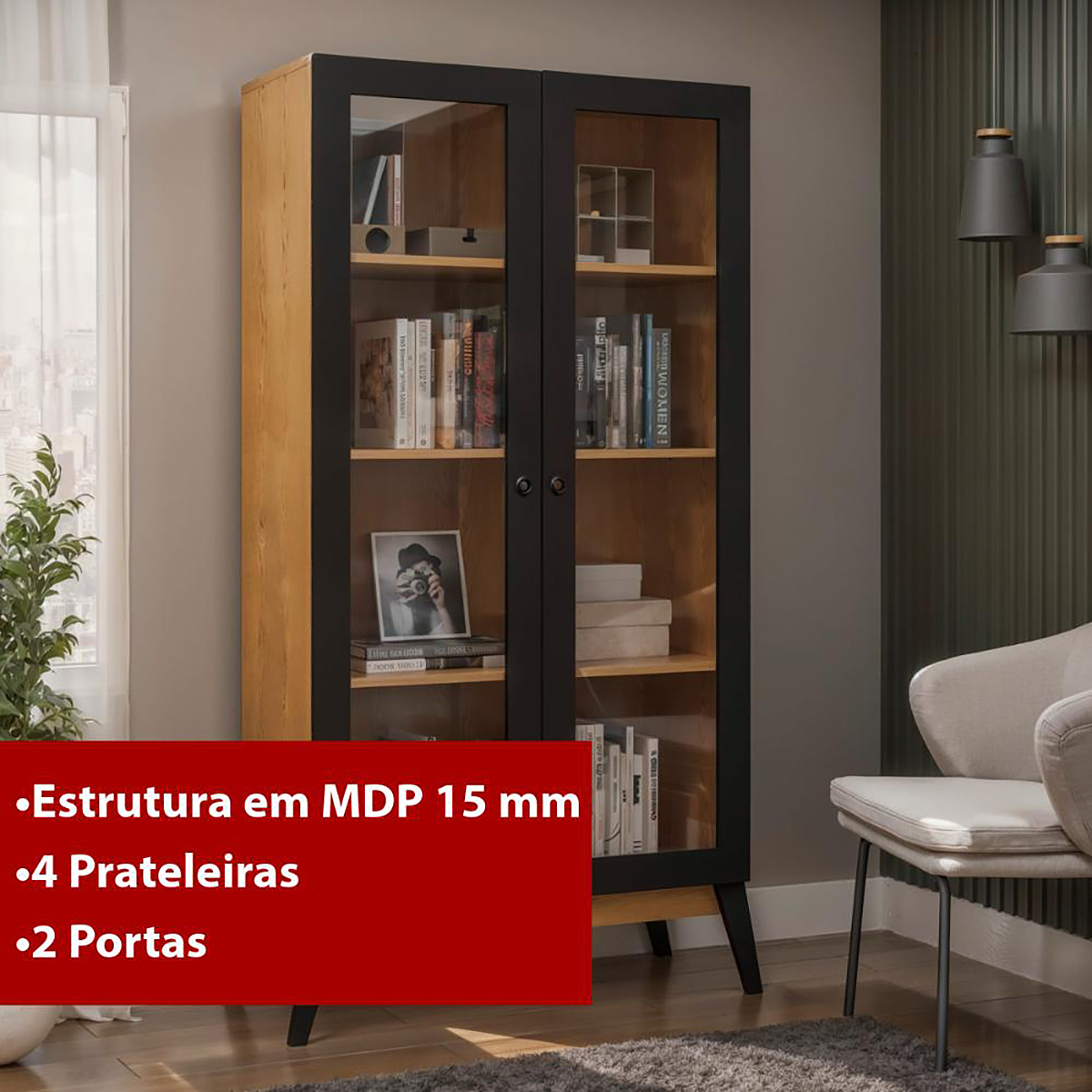 Estante Livros Genialflex Jamaica Pt 2 Portas