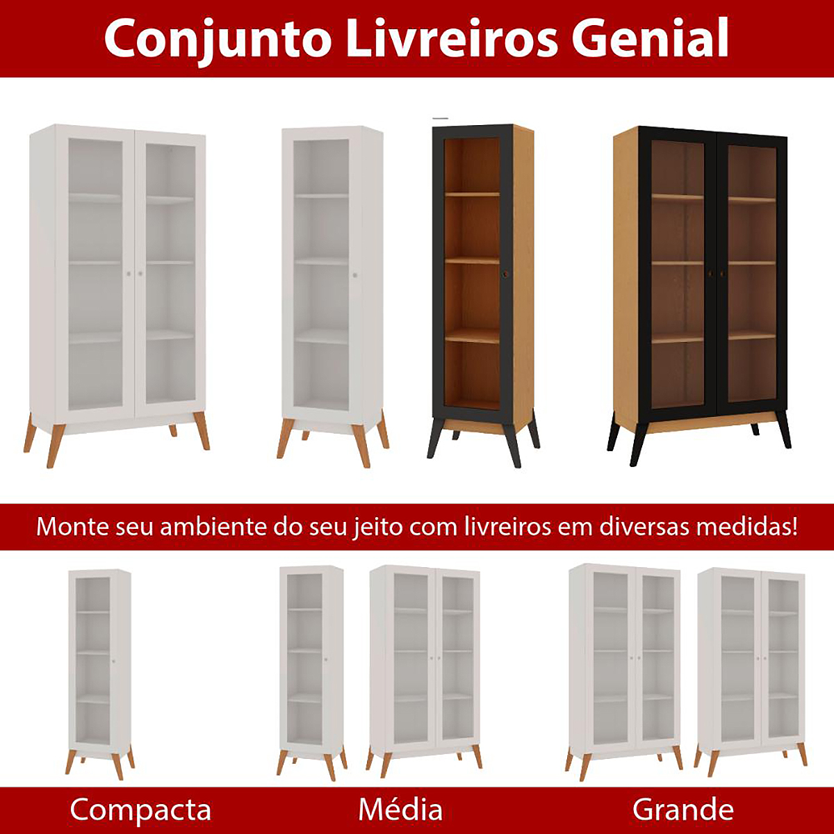 Estante Livros Genialflex Jamaica Pt 2 Portas