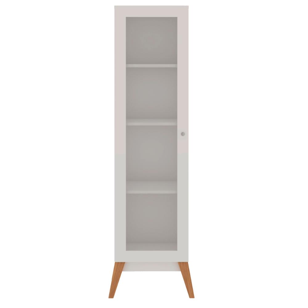 Estante Livros Genialflex Malta 1 Porta de Vidro Branco