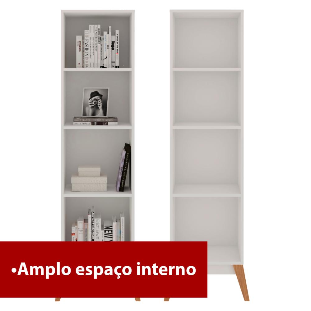 Estante Livros Genialflex Malta 1 Porta de Vidro Branco