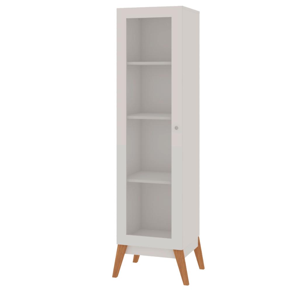 Estante Livros Genialflex Malta 1 Porta de Vidro Branco