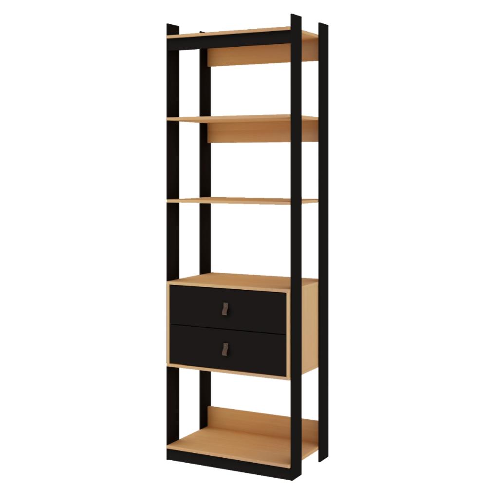 Guarda Roupa Closet Aberto Genialflex Freijó Preto Fosco
