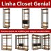 Guarda Roupa Closet Aberto Genialflex Freijó Preto Fosco
