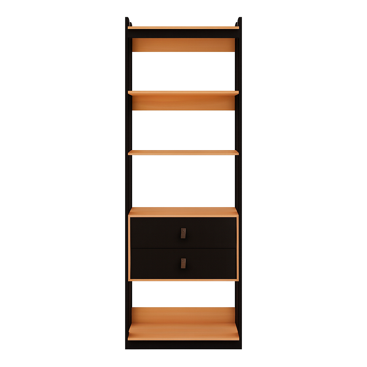 Guarda Roupa Genialflex Closet Modulado Aberto  2 Gavetas Freijó Preto Fosco