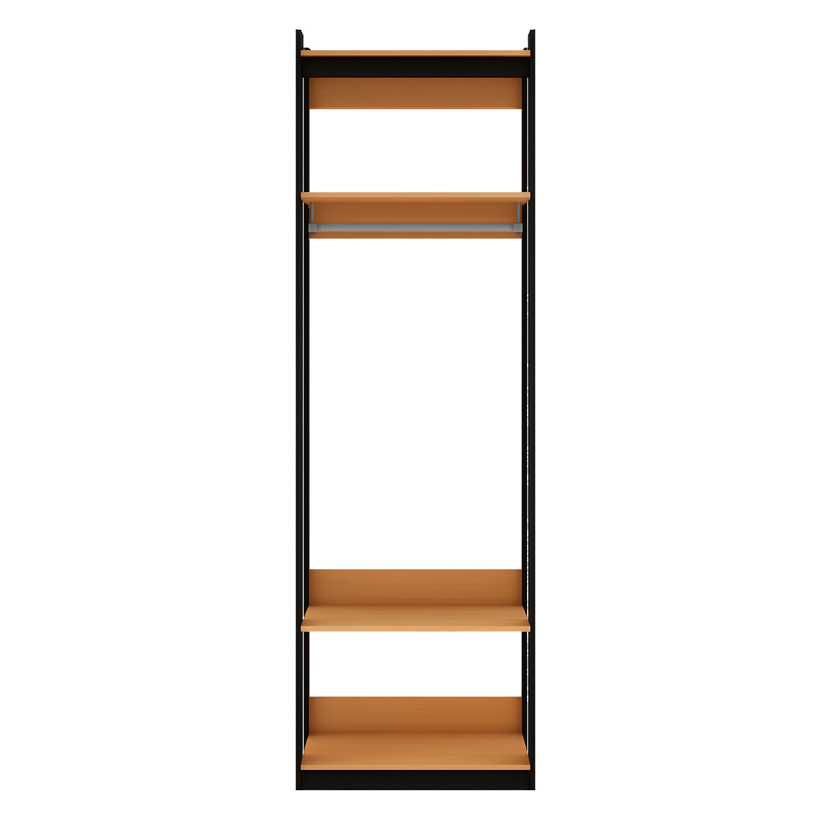 Guarda Roupa Genialflex Closet Modulado Aberto 1 Cabide Freijó Preto Fosco