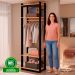 Guarda Roupa Genialflex Closet Modulado Aberto 1 Cabide Freijó Preto Fosco