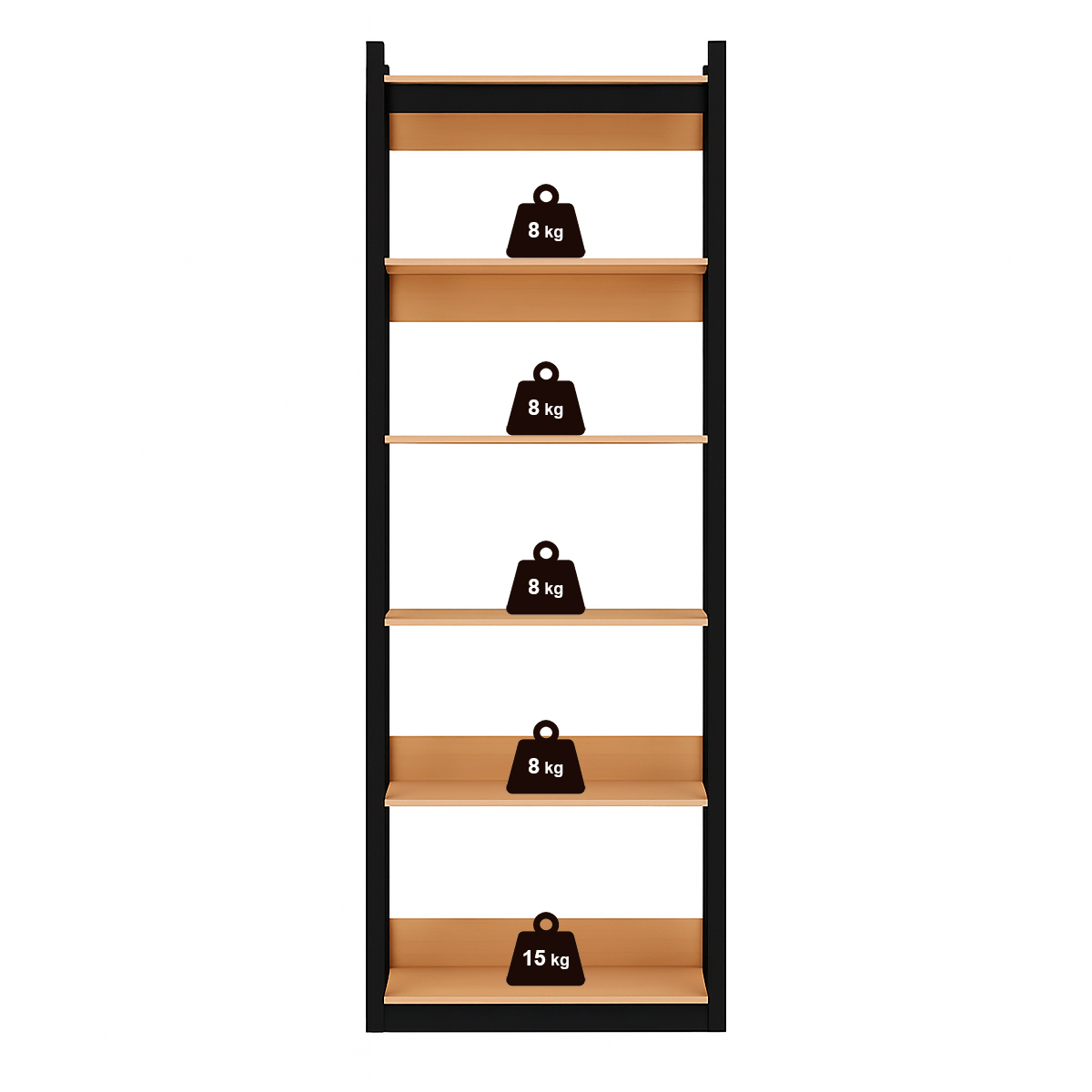 Guarda Roupa Genialflex Closet Modulado Aberto 5 Prateleiras Freijó Preto Fosco