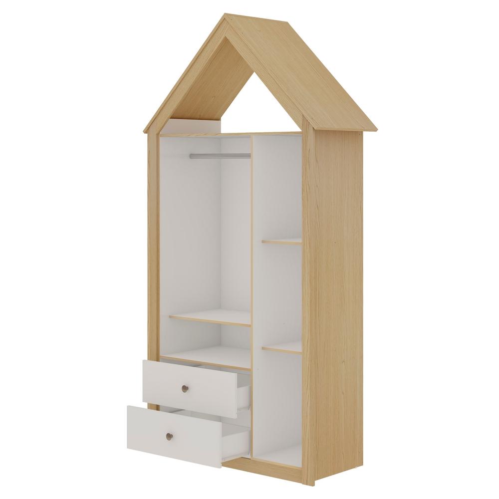 Guarda Roupa Infantil Casinha 3 Portas 2 Gav Savana / Branco