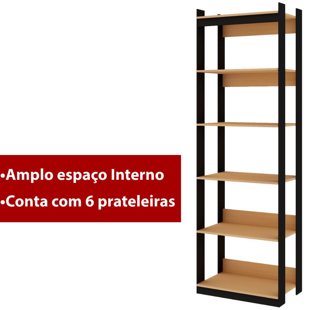Guarda Roupas Closet Genialflex Prateleiras Preto/fosco