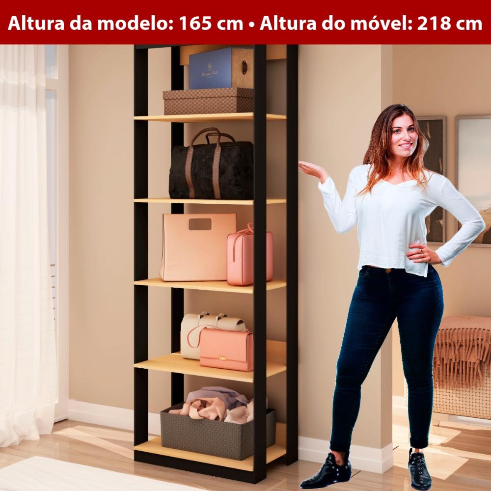 Guarda Roupas Closet Genialflex Prateleiras Preto/fosco