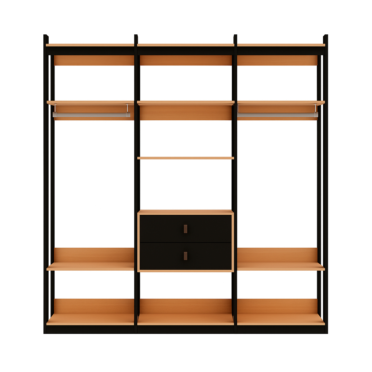 Guarda-roupas Genialflex Closet Mod 2 Cab 2 Gav Freijó Preto