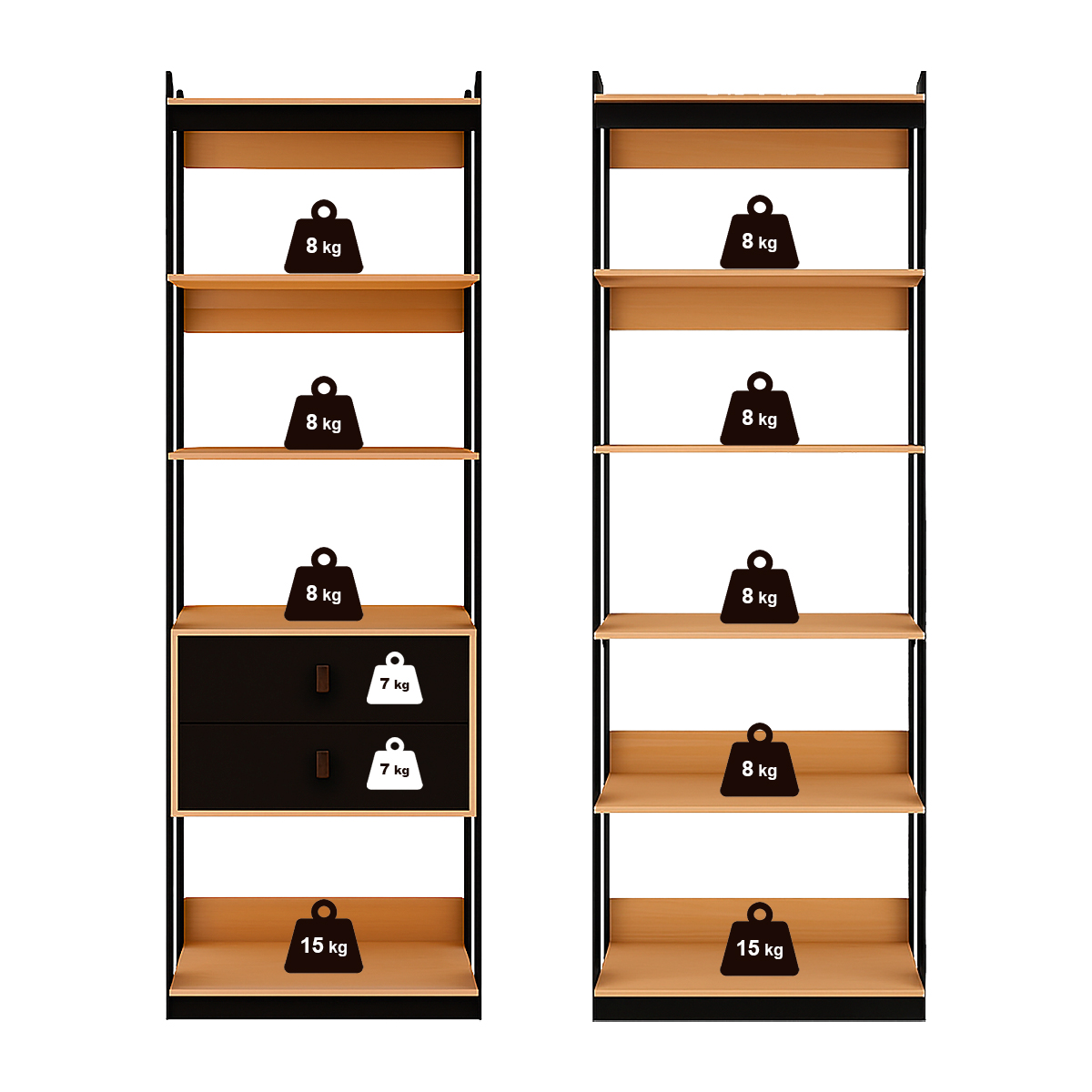 Guarda-roupas Genialflex Closet Modulado 4 Gavetas mais Prateleiras Freijó Preto Fosco