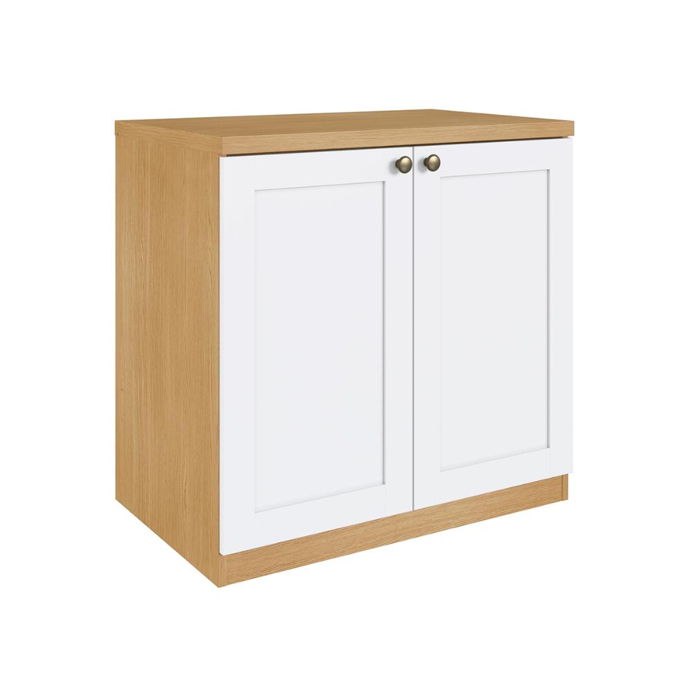 Mesa De Escritório Genialflex Kit Armário Prateleira Sav/bco