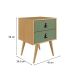 Mesa de Cabeceira Amber 2 Gavetas Savana e Alecrim