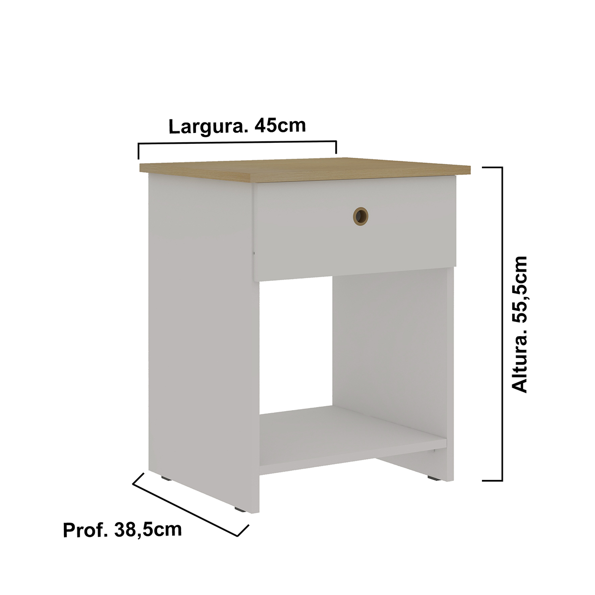 Mesa de Cabeceira Genialflex Branca Encaixe Sem Ferramentas