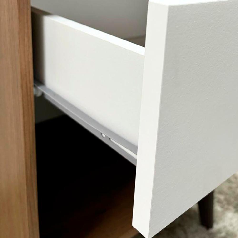 Mesa de Cabeceira Genialflex Corsa Kit Com 2 Un Ébano Branco