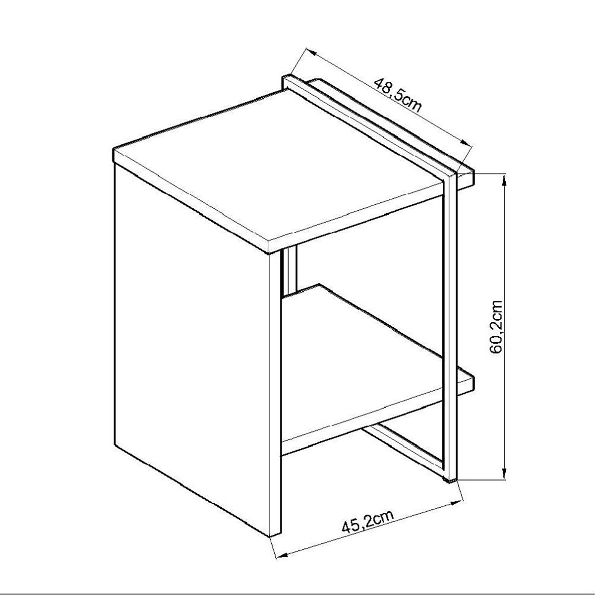 Mesa de Cabeceira Genialflex Infinity Mdf Aço Carbono Savana
