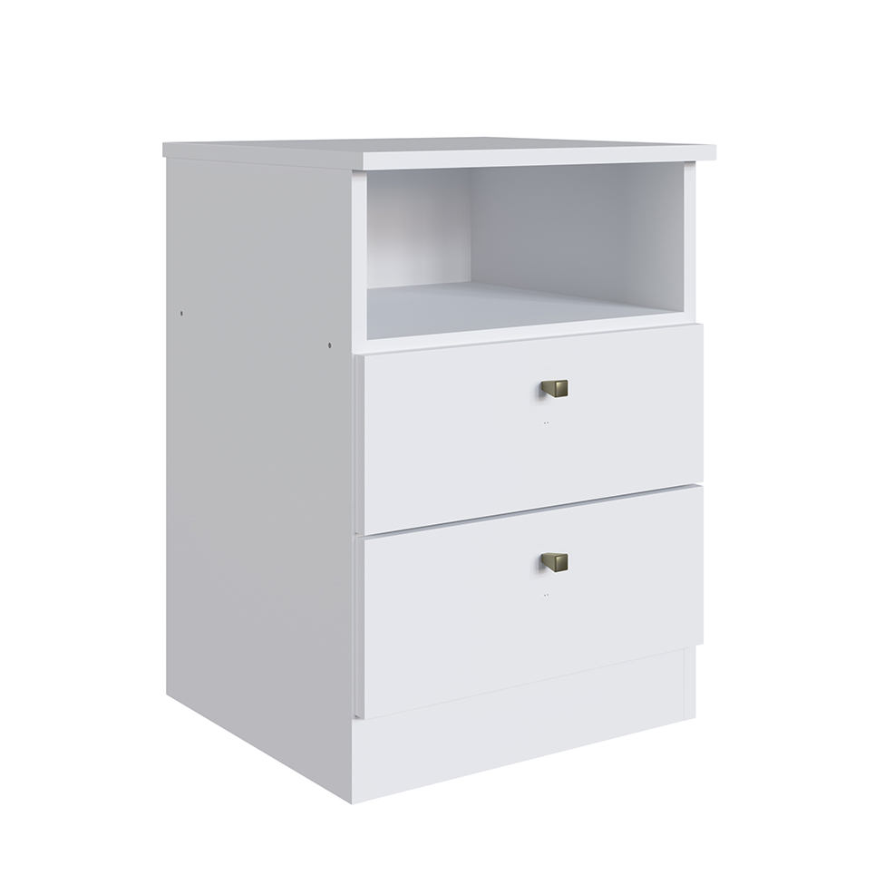 Mesa de Cabeceira Irlanda 2 Gavetas Branca