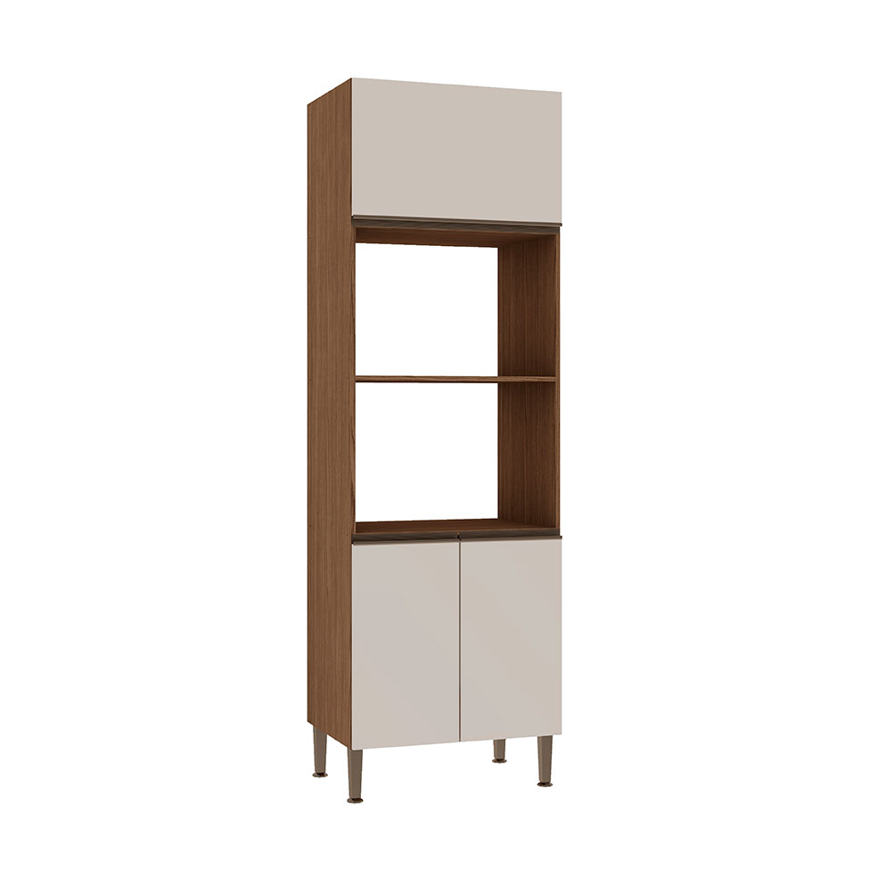 Paneleiro Conecta 3 Portas Ébano e Off White 70 cm