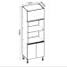 Paneleiro Conecta 3 Portas Ébano e Off White 70 cm
