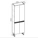 Paneleiro Conecta 4 Portas Ébano e Off White 70 cm
