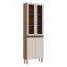 Paneleiro Conecta com Vidro 4 Portas Ébano e Off White