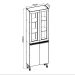 Paneleiro Conecta com Vidro 4 Portas Ébano e Off White