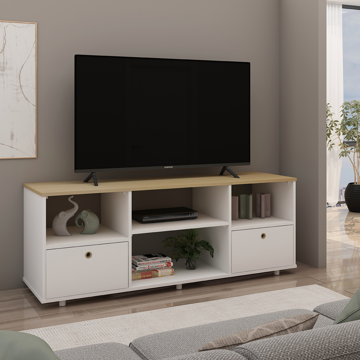 Rack para TV Genialflex Branco Encaixe Sem Ferramentas