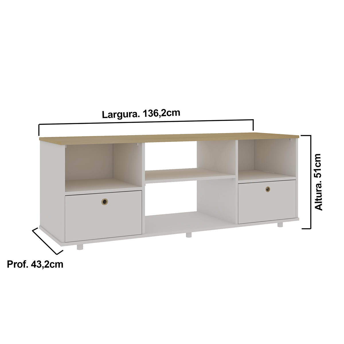 Rack para TV Genialflex Branco Encaixe Sem Ferramentas