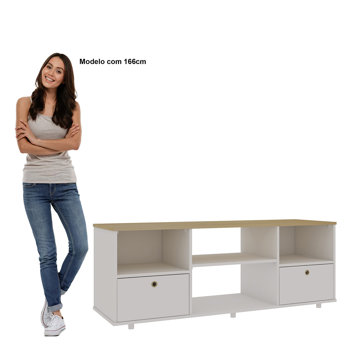 Rack para TV Genialflex Branco Encaixe Sem Ferramentas