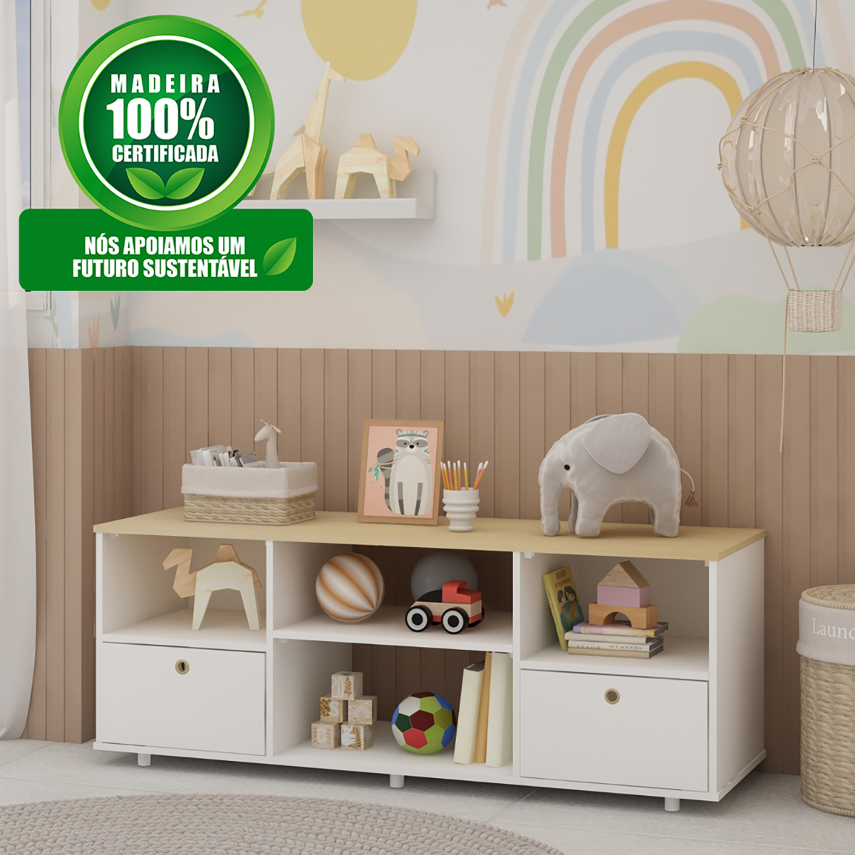 Rack para TV Genialflex Branco Encaixe Sem Ferramentas