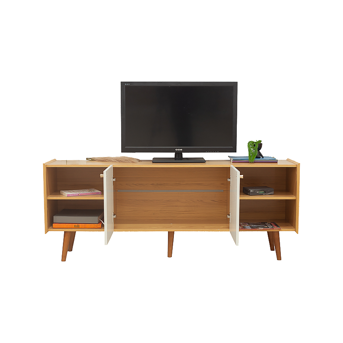 Rack para Tv Genialflex Vértice Cinamomo Branco Laca