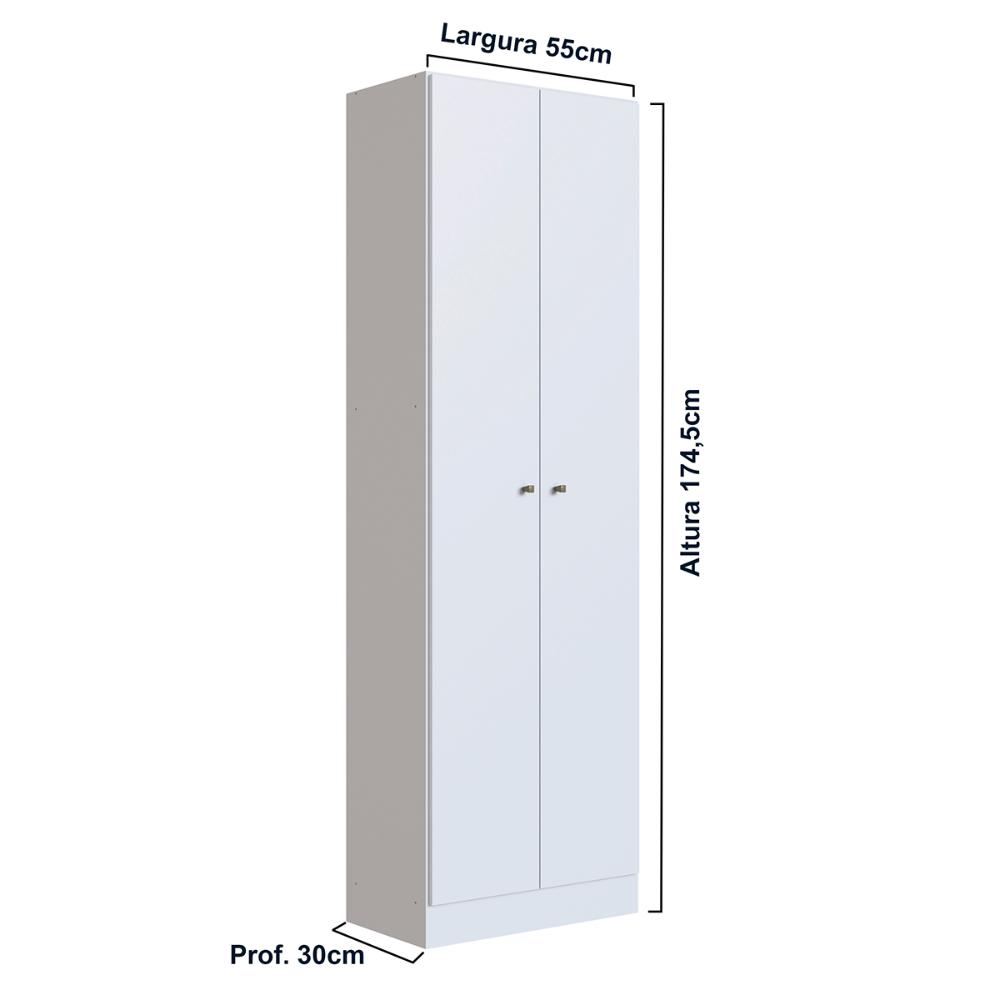 Sapateira Armário Multiuso Genialflex 2 Porta 5 Prateleiras Branco MDP