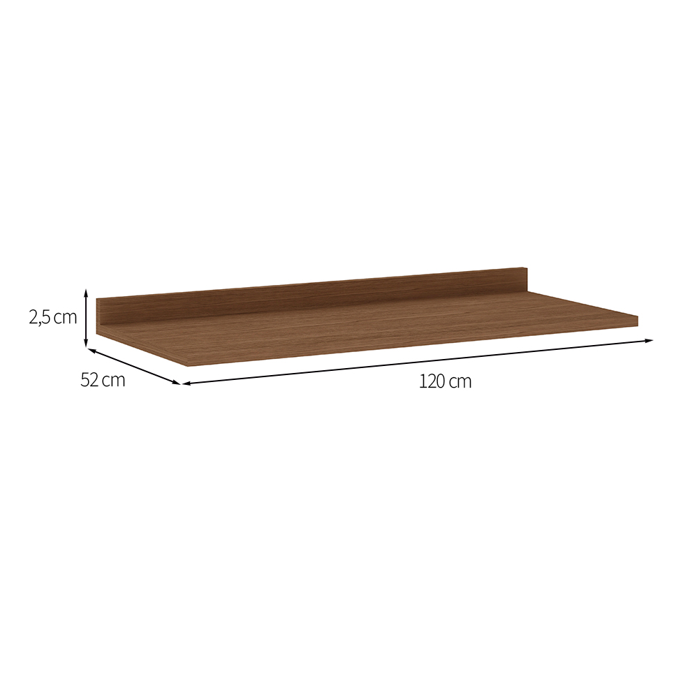 Tampo para Balcão Conecta Ébano 120 cm