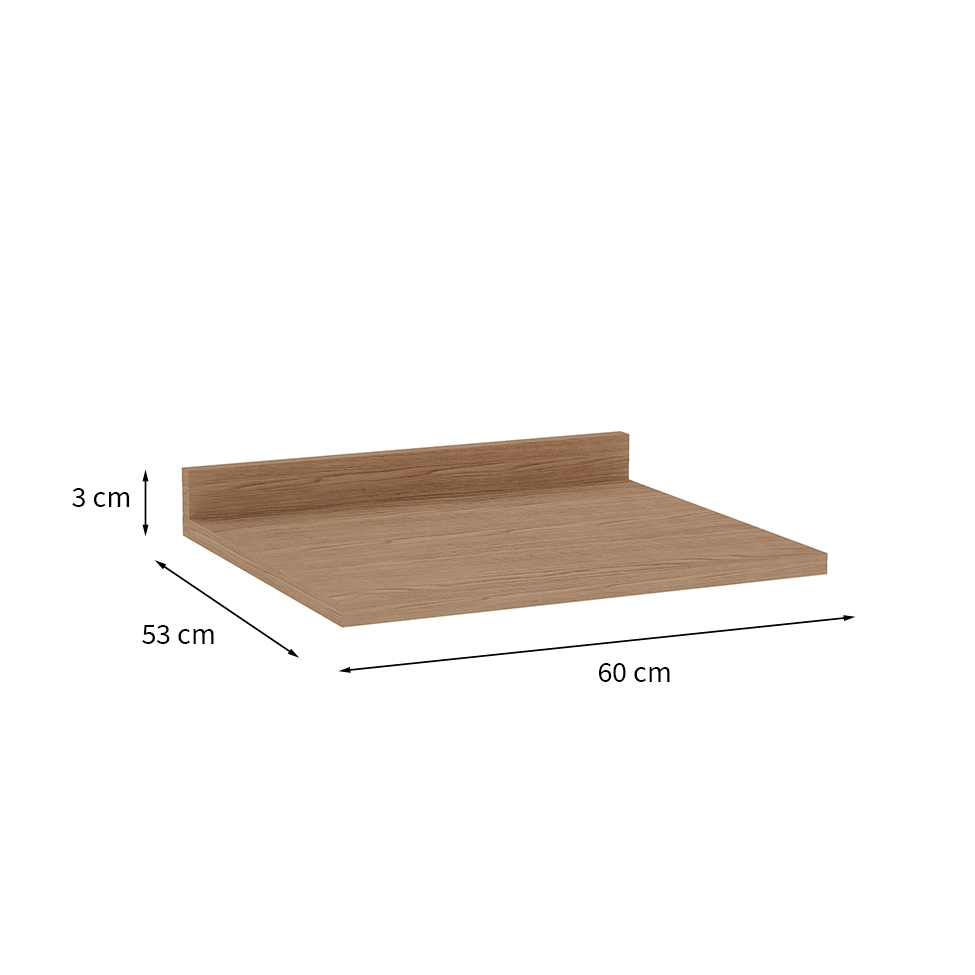 Tampo para Balcão Iluminata Ébano 60 cm