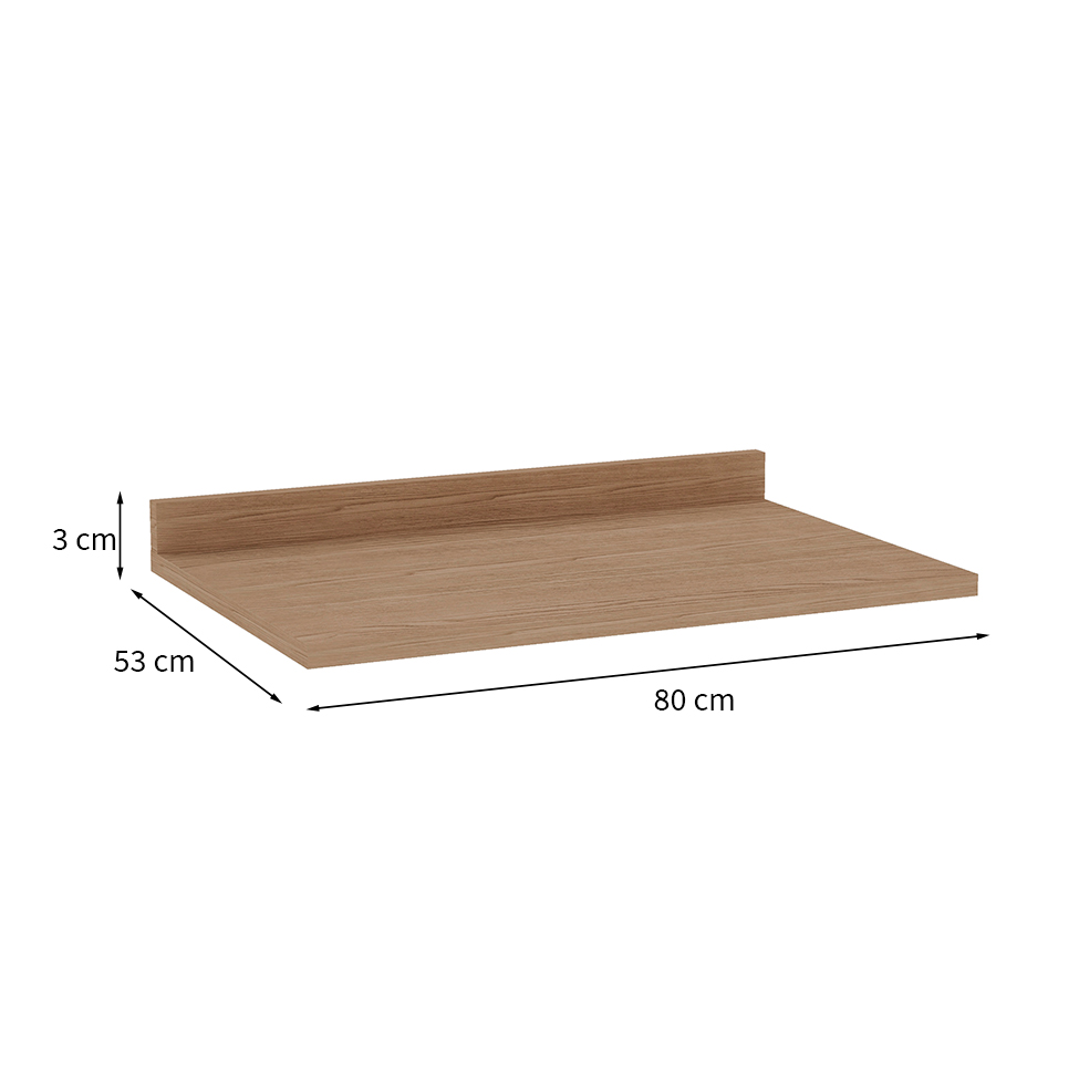 Tampo para Balcão Iluminata Ébano 80 cm