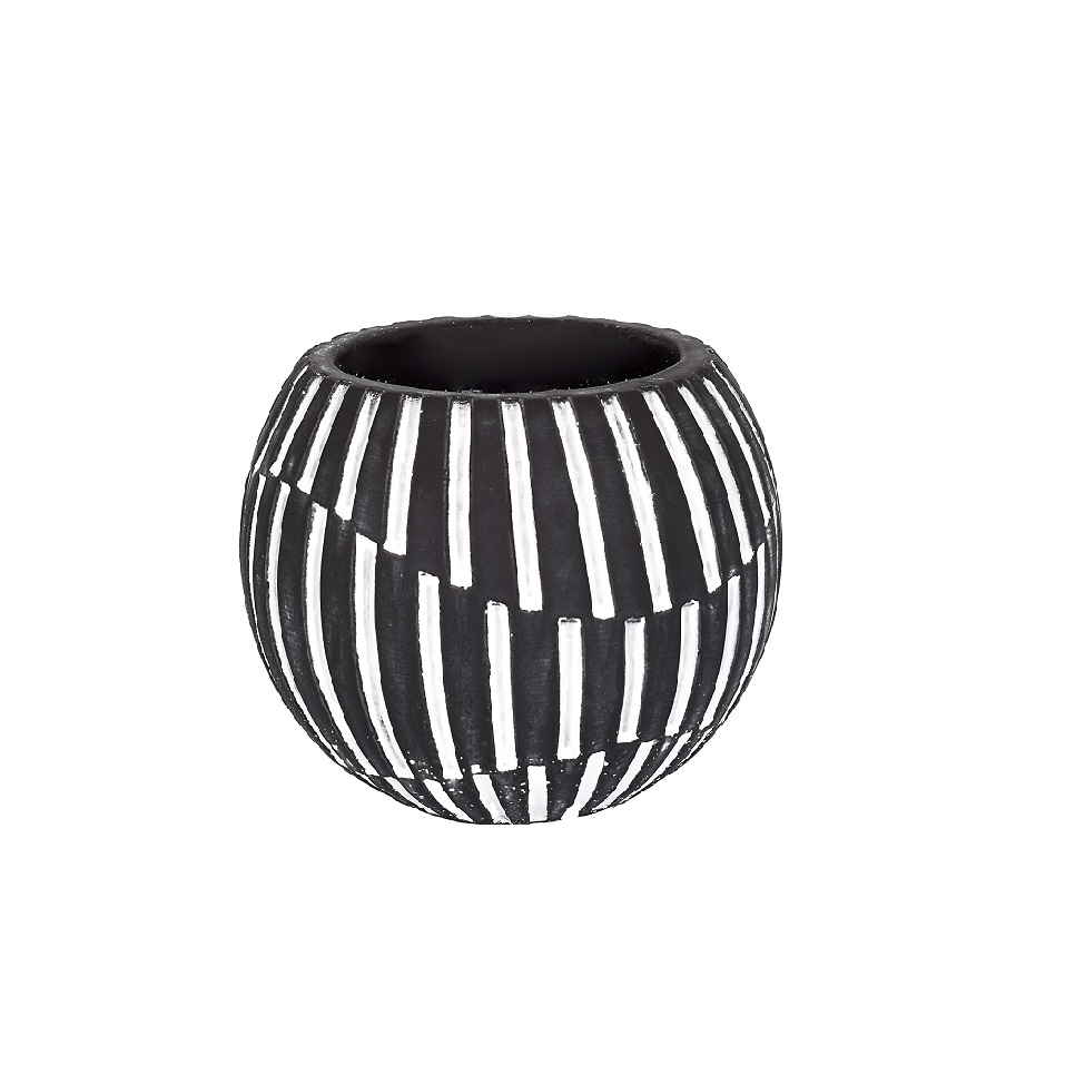 Cachepot Grillo Preto e Branco 12 cm